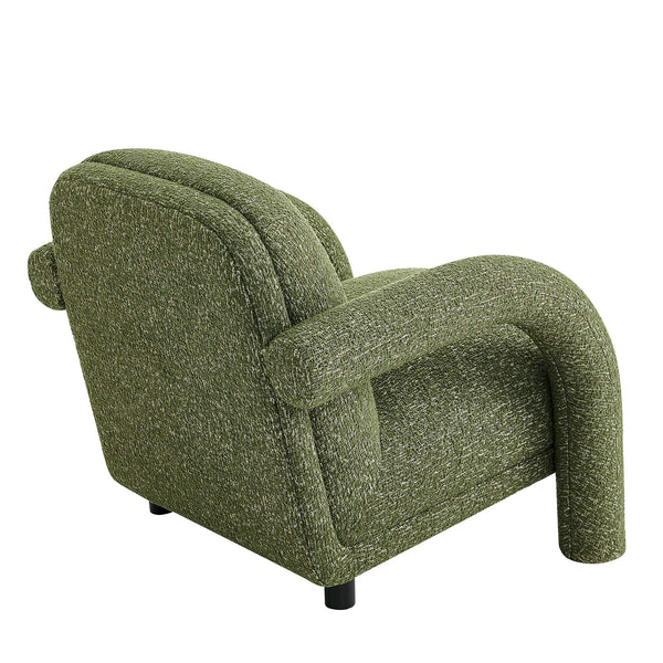 Modway Furniture Ferris Sculptural Woven Lounge Chair with Arched Arms for Casual Living Rooms Green EEI-7771-OLI