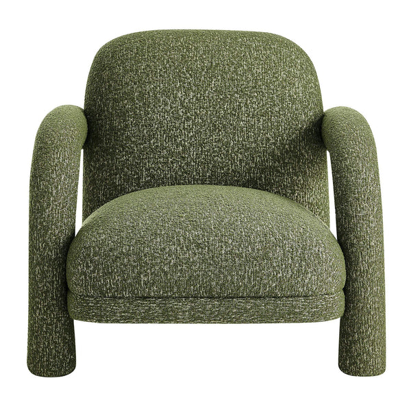 Modway Furniture Ferris Sculptural Woven Lounge Chair with Arched Arms for Casual Living Rooms Green EEI-7771-OLI