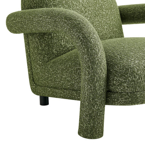 Modway Furniture Ferris Sculptural Woven Lounge Chair with Arched Arms for Casual Living Rooms Green EEI-7771-OLI