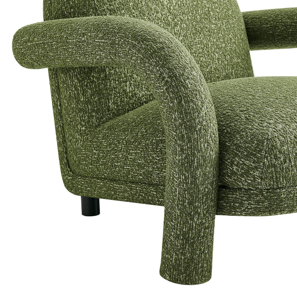 Modway Furniture Ferris Sculptural Woven Lounge Chair with Arched Arms for Casual Living Rooms Green EEI-7771-OLI