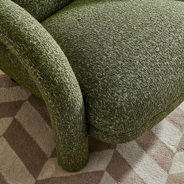 Modway Furniture Ferris Sculptural Woven Lounge Chair with Arched Arms for Casual Living Rooms Green EEI-7771-OLI