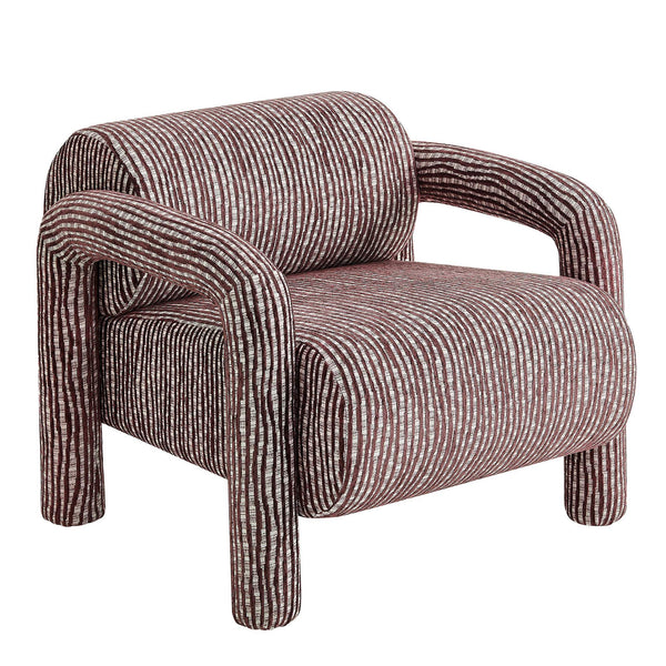 Modway Furniture Quill Modway Striped Woven Accent Chair with Bolster Back and Padded Arms Red EEI-7772-MAR