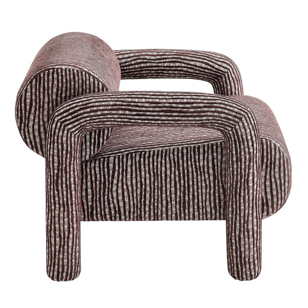 Modway Furniture Quill Modway Striped Woven Accent Chair with Bolster Back and Padded Arms Red EEI-7772-MAR