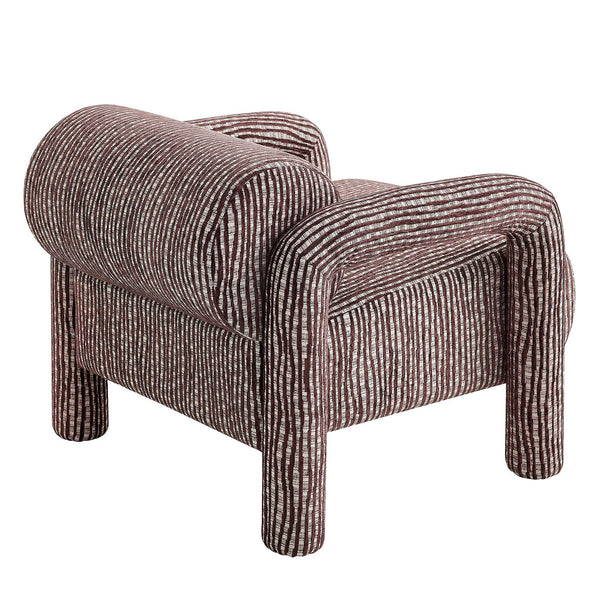 Modway Furniture Quill Modway Striped Woven Accent Chair with Bolster Back and Padded Arms Red EEI-7772-MAR