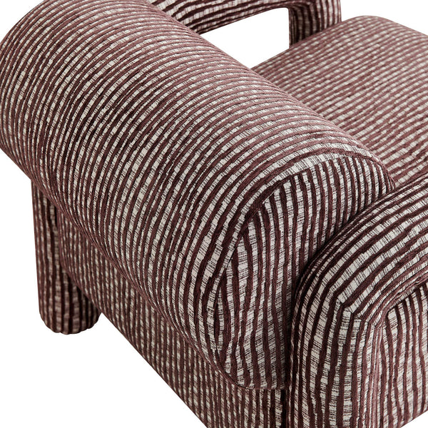 Modway Furniture Quill Modway Striped Woven Accent Chair with Bolster Back and Padded Arms Red EEI-7772-MAR
