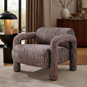 Modway Furniture Quill Modway Striped Woven Accent Chair with Bolster Back and Padded Arms Red EEI-7772-MAR