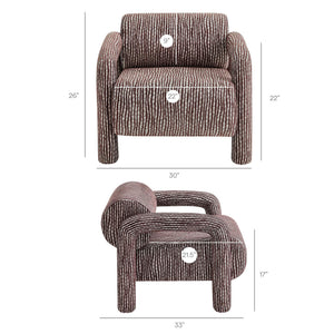 Modway Furniture Quill Modway Striped Woven Accent Chair with Bolster Back and Padded Arms Red EEI-7772-MAR