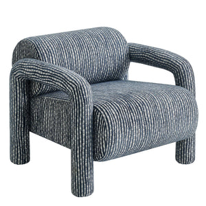 Modway Furniture Quill Modway Striped Woven Accent Chair with Bolster Back and Padded Arms Blue EEI-7772-NAV