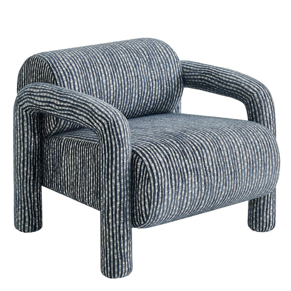 Modway Furniture Quill Modway Striped Woven Accent Chair with Bolster Back and Padded Arms Blue EEI-7772-NAV