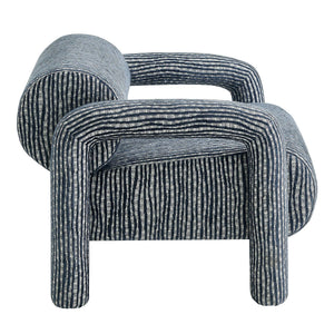 Modway Furniture Quill Modway Striped Woven Accent Chair with Bolster Back and Padded Arms Blue EEI-7772-NAV