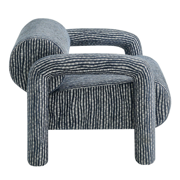 Modway Furniture Quill Modway Striped Woven Accent Chair with Bolster Back and Padded Arms Blue EEI-7772-NAV
