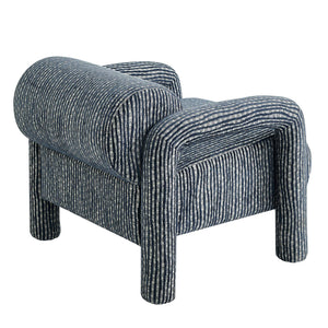 Modway Furniture Quill Modway Striped Woven Accent Chair with Bolster Back and Padded Arms Blue EEI-7772-NAV