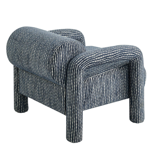 Modway Furniture Quill Modway Striped Woven Accent Chair with Bolster Back and Padded Arms Blue EEI-7772-NAV