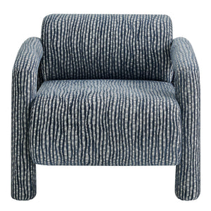 Modway Furniture Quill Modway Striped Woven Accent Chair with Bolster Back and Padded Arms Blue EEI-7772-NAV