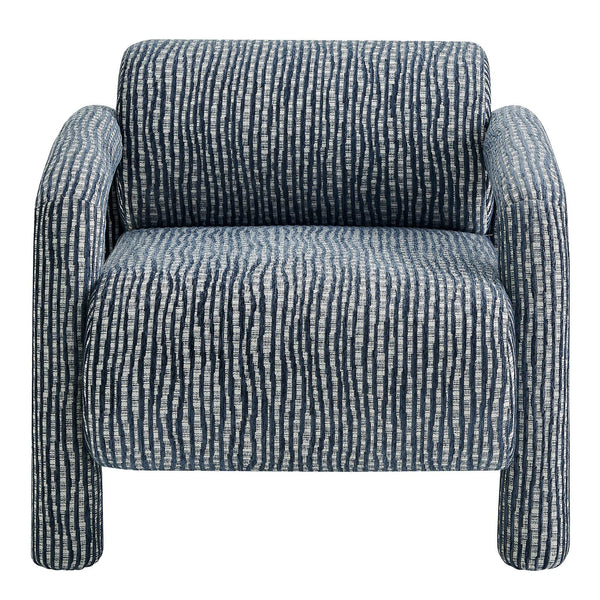 Modway Furniture Quill Modway Striped Woven Accent Chair with Bolster Back and Padded Arms Blue EEI-7772-NAV
