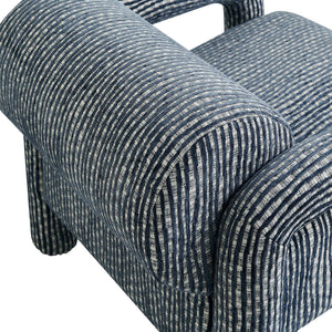 Modway Furniture Quill Modway Striped Woven Accent Chair with Bolster Back and Padded Arms Blue EEI-7772-NAV