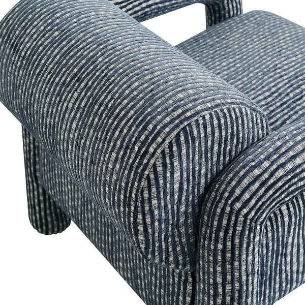 Modway Furniture Quill Modway Striped Woven Accent Chair with Bolster Back and Padded Arms Blue EEI-7772-NAV