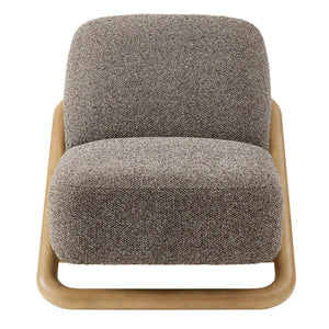 Modway Furniture Vander Lounge Accent Chair Nubby Upholstery Curved Sled Frame Modern Living Room Brown EEI-7773-CSN-ETH