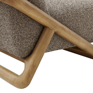 Modway Furniture Vander Lounge Accent Chair Nubby Upholstery Curved Sled Frame Modern Living Room Brown EEI-7773-CSN-ETH
