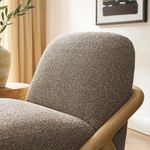 Modway Furniture Vander Lounge Accent Chair Nubby Upholstery Curved Sled Frame Modern Living Room Brown EEI-7773-CSN-ETH