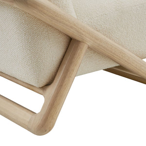 Modway Furniture Vander Lounge Accent Chair Nubby Upholstery Curved Sled Frame Modern Living Room White EEI-7773-OAK-CRE