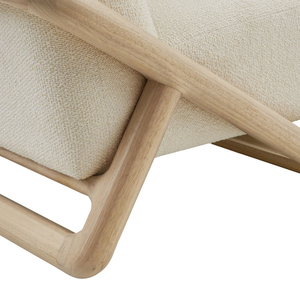 Modway Furniture Vander Lounge Accent Chair Nubby Upholstery Curved Sled Frame Modern Living Room White EEI-7773-OAK-CRE