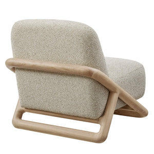 Modway Furniture Vander Lounge Accent Chair Nubby Upholstery Curved Sled Frame Modern Living Room Oatmeal EEI-7773-OAK-MRB