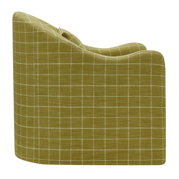 Modway Furniture Bardot Slipcovered Accent Chair with Linen Blend Windowpane Fabric for Living Rooms Yellow EEI-7774-ART