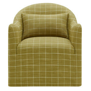 Modway Furniture Bardot Slipcovered Accent Chair with Linen Blend Windowpane Fabric for Living Rooms Yellow EEI-7774-ART