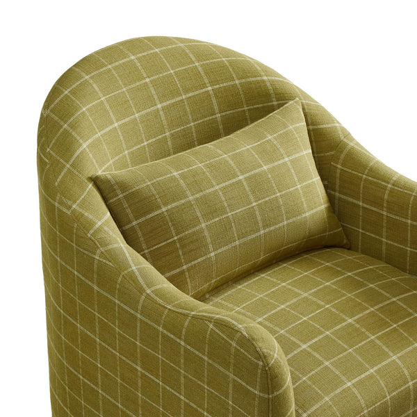 Modway Furniture Bardot Slipcovered Accent Chair with Linen Blend Windowpane Fabric for Living Rooms Yellow EEI-7774-ART