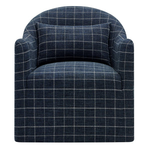 Modway Furniture Bardot Slipcovered Accent Chair with Linen Blend Windowpane Fabric for Living Rooms Gray EEI-7774-DMC