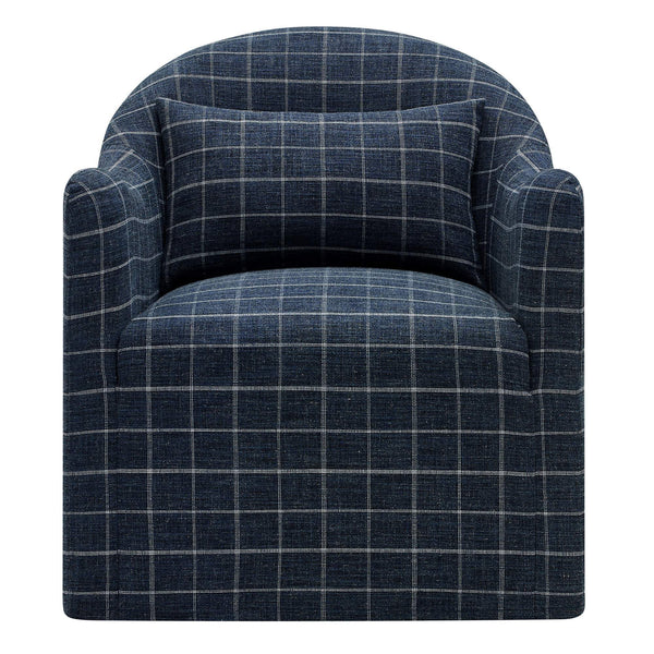 Modway Furniture Bardot Slipcovered Accent Chair with Linen Blend Windowpane Fabric for Living Rooms Gray EEI-7774-DMC