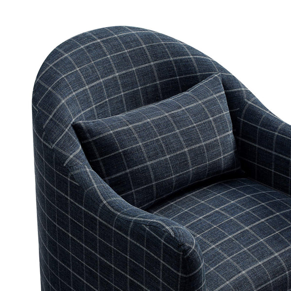 Modway Furniture Bardot Slipcovered Accent Chair with Linen Blend Windowpane Fabric for Living Rooms Gray EEI-7774-DMC