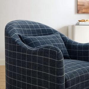 Modway Furniture Bardot Slipcovered Accent Chair with Linen Blend Windowpane Fabric for Living Rooms Gray EEI-7774-DMC