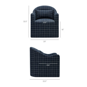 Modway Furniture Bardot Slipcovered Accent Chair with Linen Blend Windowpane Fabric for Living Rooms Gray EEI-7774-DMC
