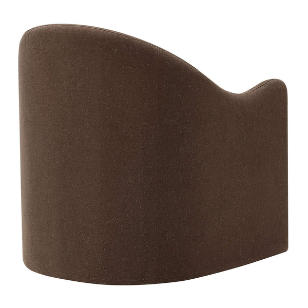 Modway Furniture Bardot Slipcovered Linen Blend Accent Chair with Shelter Arms for Living Spaces Brown EEI-7775-COA