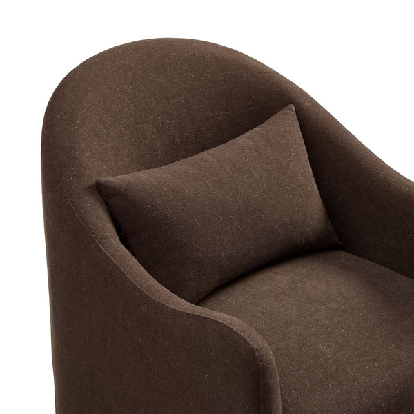 Modway Furniture Bardot Slipcovered Linen Blend Accent Chair with Shelter Arms for Living Spaces Brown EEI-7775-COA