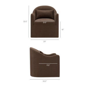 Modway Furniture Bardot Slipcovered Linen Blend Accent Chair with Shelter Arms for Living Spaces Brown EEI-7775-COA