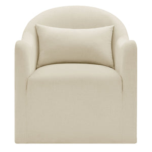 Modway Furniture Bardot Slipcovered Linen Blend Accent Chair with Shelter Arms for Living Spaces Gray EEI-7775-LIN