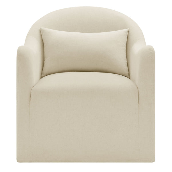 Modway Furniture Bardot Slipcovered Linen Blend Accent Chair with Shelter Arms for Living Spaces Gray EEI-7775-LIN