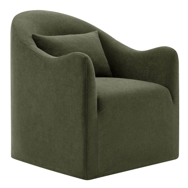 Modway Furniture Bardot Slipcovered Linen Blend Accent Chair with Shelter Arms for Living Spaces Green EEI-7775-SGE