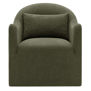 Modway Furniture Bardot Slipcovered Linen Blend Accent Chair with Shelter Arms for Living Spaces Green EEI-7775-SGE