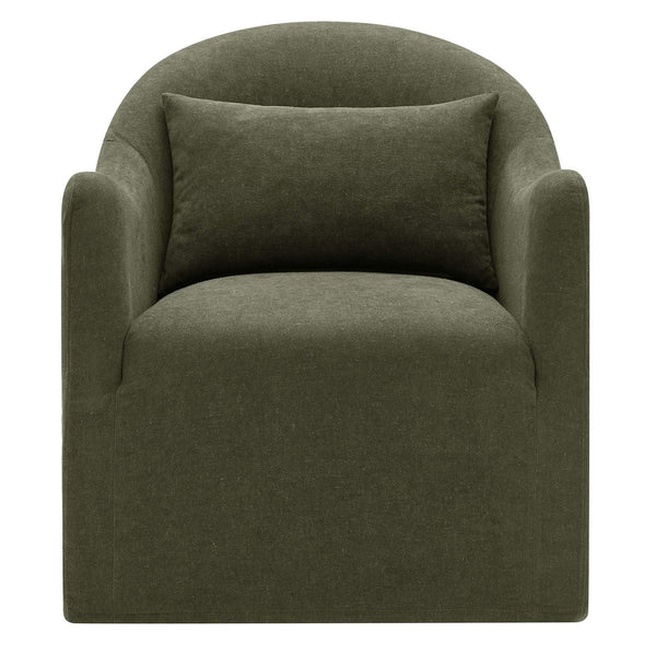 Modway Furniture Bardot Slipcovered Linen Blend Accent Chair with Shelter Arms for Living Spaces Green EEI-7775-SGE
