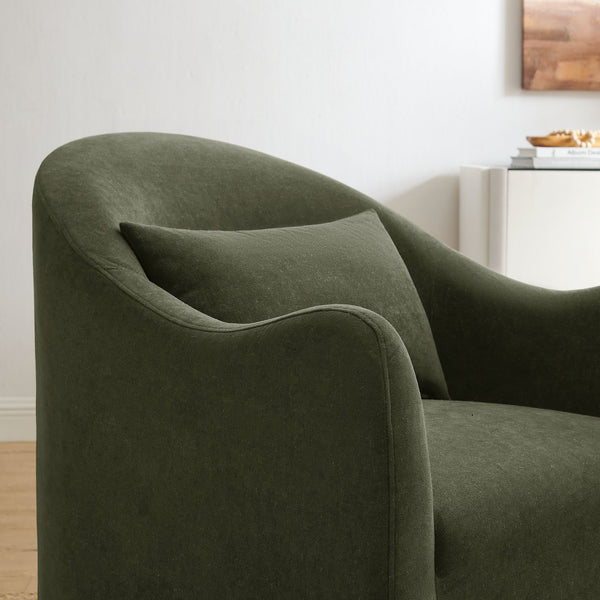 Modway Furniture Bardot Slipcovered Linen Blend Accent Chair with Shelter Arms for Living Spaces Green EEI-7775-SGE