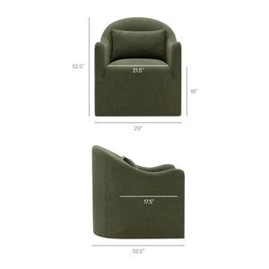 Modway Furniture Bardot Slipcovered Linen Blend Accent Chair with Shelter Arms for Living Spaces Green EEI-7775-SGE