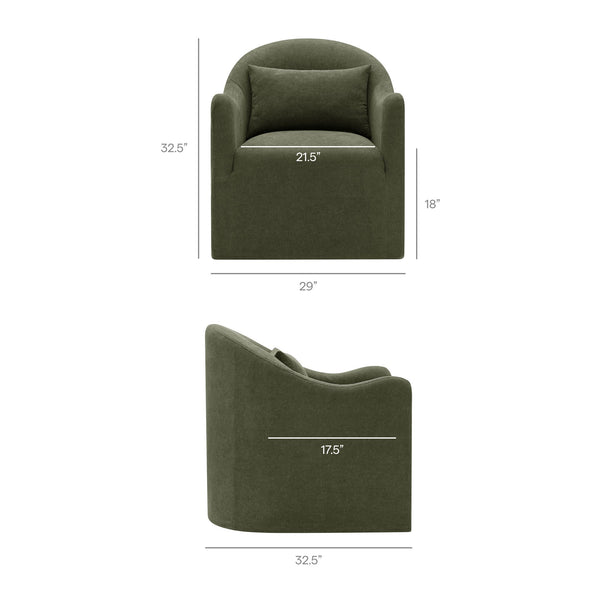 Modway Furniture Bardot Slipcovered Linen Blend Accent Chair with Shelter Arms for Living Spaces Green EEI-7775-SGE