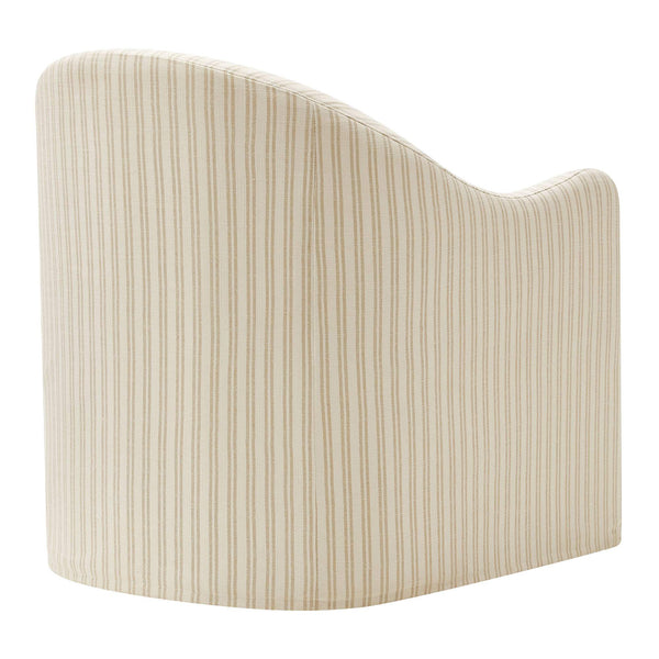 Modway Furniture Bardot Slipcovered Shelter Arm Accent Chair with Striped Fabric for Coastal Living Oatmeal EEI-7776-OAS