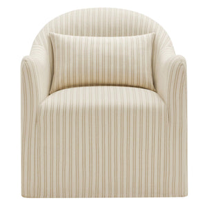 Modway Furniture Bardot Slipcovered Shelter Arm Accent Chair with Striped Fabric for Coastal Living Oatmeal EEI-7776-OAS