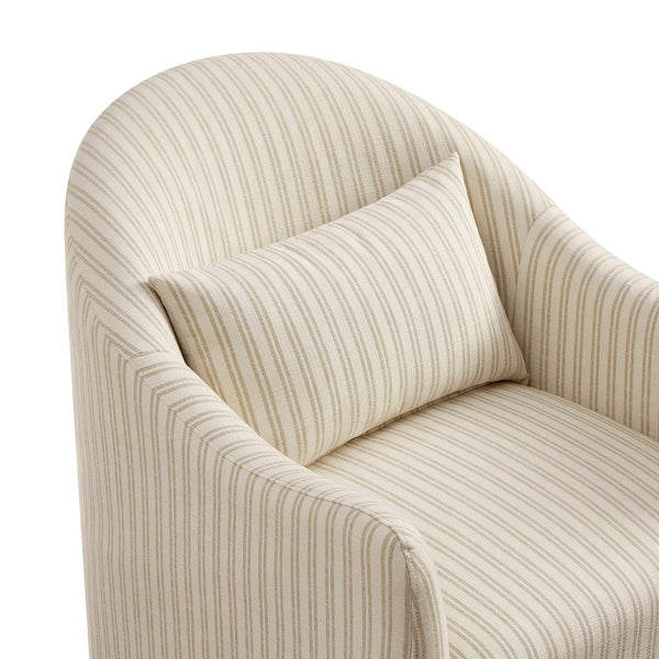 Modway Furniture Bardot Slipcovered Shelter Arm Accent Chair with Striped Fabric for Coastal Living Oatmeal EEI-7776-OAS
