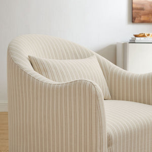 Modway Furniture Bardot Slipcovered Shelter Arm Accent Chair with Striped Fabric for Coastal Living Oatmeal EEI-7776-OAS